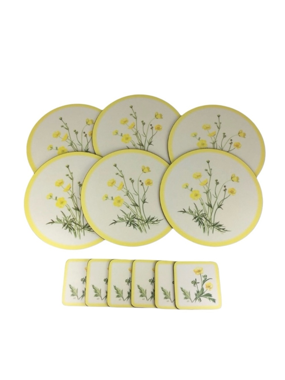 Vintage Pimpernel Yellow Floral Placemats and Coasters Set Cottagecore Botanical - Picture 13 of 13